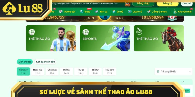 Sơ lược về sảnh thể thao ảo Lu88